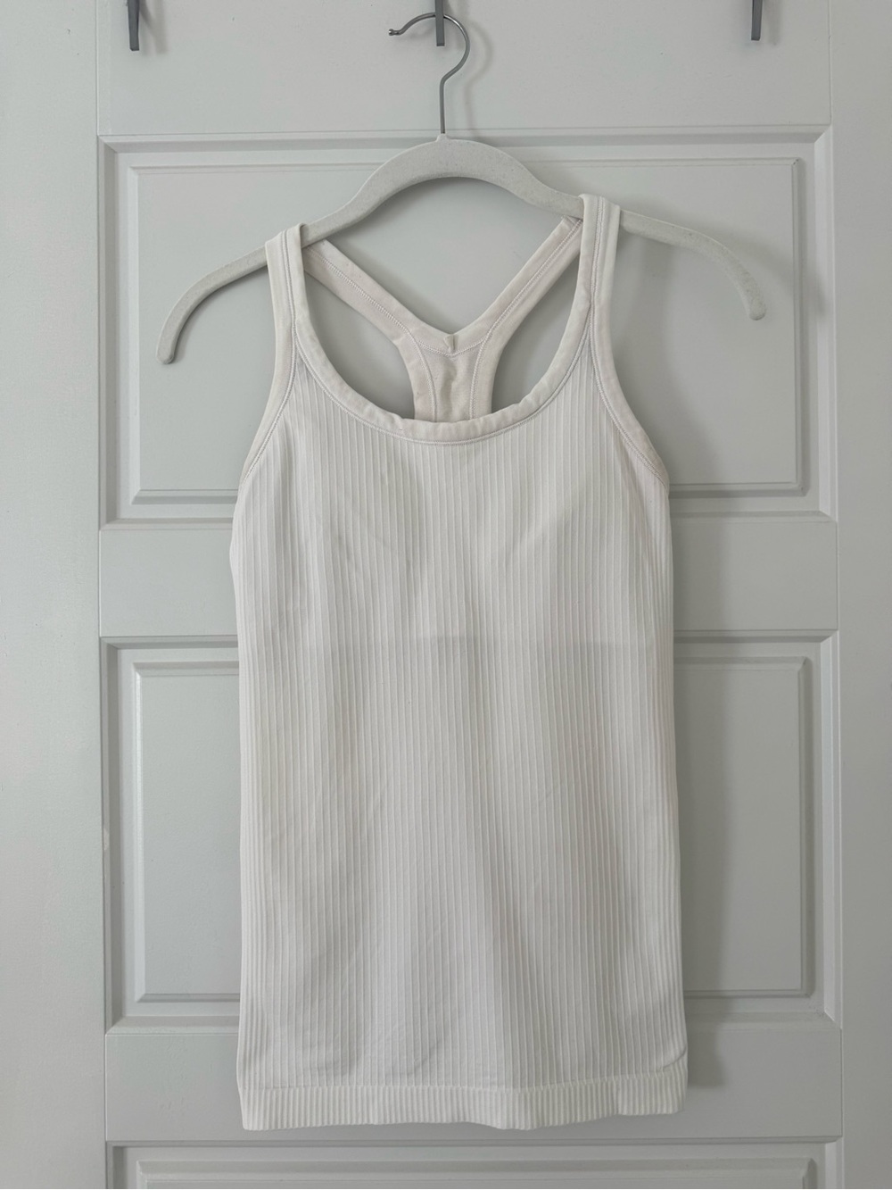 lululemon athletica White Ribbed Racerback Tank - Picture 3 of 4